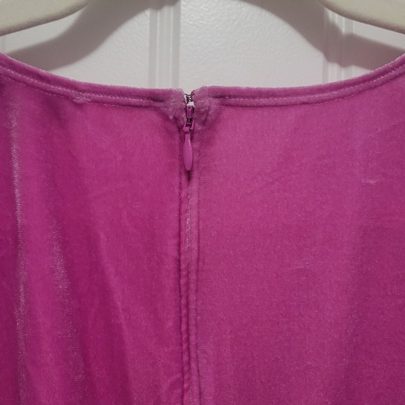 For Love & Lemons Velvet Mini Dress Pink Ruched Tie Front Puff Sleeve‎ S - Picture 11 of 14